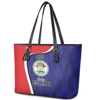 Belize Independence Day Leather Tote Bag Since 1981 September 21 - Wonder Print Shop