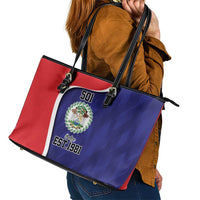 Belize Independence Day Leather Tote Bag Since 1981 September 21 - Wonder Print Shop