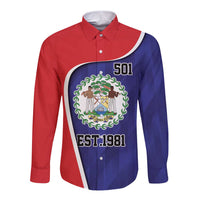 Belize Independence Day Long Sleeve Button Shirt Since 1981 September 21 - Wonder Print Shop