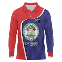 Belize Independence Day Long Sleeve Polo Shirt Since 1981 September 21 - Wonder Print Shop