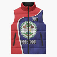 Belize Independence Day Sleeveless Puffer Jacket Since 1981 September 21 - Wonder Print Shop