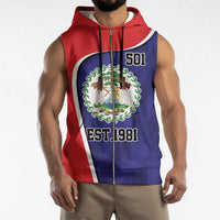 Belize Independence Day Sleeveless Zip Hoodie Since 1981 September 21 - Wonder Print Shop