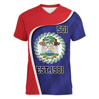 Belize Independence Day Women V-Neck T-Shirt Since 1981 September 21 - Wonder Print Shop