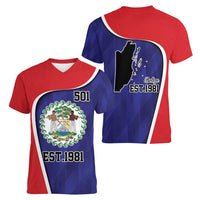 Belize Independence Day Women V-Neck T-Shirt Since 1981 September 21 - Wonder Print Shop