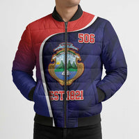 Costa Rica Independence Day Bomber Puffer Jacket Since 1821 September 15 - Wonder Print Shop