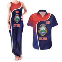 Costa Rica Independence Day Couples Matching Tank Maxi Dress and Hawaiian Shirt Since 1821 September 15 - Wonder Print Shop