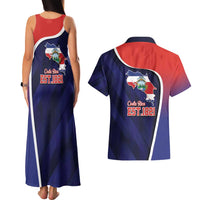 Costa Rica Independence Day Couples Matching Tank Maxi Dress and Hawaiian Shirt Since 1821 September 15 - Wonder Print Shop