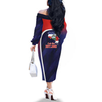 Costa Rica Independence Day Family Matching Off The Shoulder Long Sleeve Dress and Hawaiian Shirt Since 1821 September 15 - Wonder Print Shop