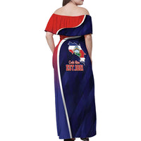 Costa Rica Independence Day Family Matching Off Shoulder Maxi Dress and Hawaiian Shirt Since 1821 September 15 - Wonder Print Shop