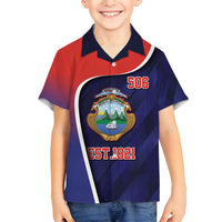 Costa Rica Independence Day Family Matching Off Shoulder Maxi Dress and Hawaiian Shirt Since 1821 September 15 - Wonder Print Shop