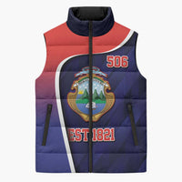 Costa Rica Independence Day Sleeveless Puffer Jacket Since 1821 September 15 - Wonder Print Shop