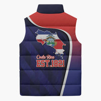 Costa Rica Independence Day Sleeveless Puffer Jacket Since 1821 September 15 - Wonder Print Shop
