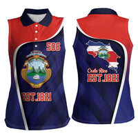 Costa Rica Independence Day Women Sleeveless Polo Shirt Since 1821 September 15 - Wonder Print Shop
