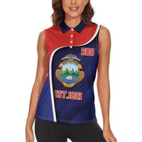 Costa Rica Independence Day Women Sleeveless Polo Shirt Since 1821 September 15 - Wonder Print Shop