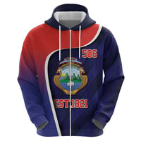 Costa Rica Independence Day Zip Hoodie Since 1821 September 15 - Wonder Print Shop