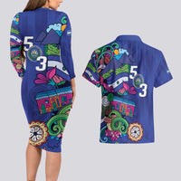 El Salvador Couples Matching Long Sleeve Bodycon Dress and Hawaiian Shirt Beauty Local Inspired - Wonder Print Shop