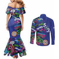 El Salvador Couples Matching Mermaid Dress and Long Sleeve Button Shirt Beauty Local Inspired - Wonder Print Shop