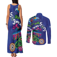El Salvador Couples Matching Tank Maxi Dress and Long Sleeve Button Shirt Beauty Local Inspired - Wonder Print Shop