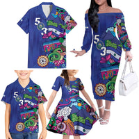 El Salvador Family Matching Off The Shoulder Long Sleeve Dress and Hawaiian Shirt Beauty Local Inspired - Wonder Print Shop