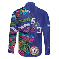 El Salvador Family Matching Off The Shoulder Long Sleeve Dress and Hawaiian Shirt Beauty Local Inspired - Wonder Print Shop