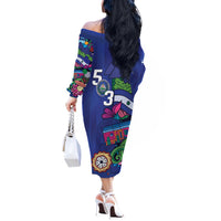 El Salvador Off The Shoulder Long Sleeve Dress Beauty Local Inspired - Wonder Print Shop