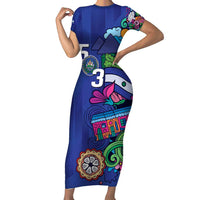 El Salvador Short Sleeve Bodycon Dress Beauty Local Inspired - Wonder Print Shop