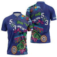 El Salvador Zipper Polo Shirt Beauty Local Inspired - Wonder Print Shop
