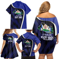 El Salvador Independence Day Family Matching Off Shoulder Short Dress and Hawaiian Shirt Since 1821 September 15 - Wonder Print Shop