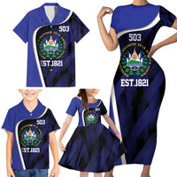 El Salvador Independence Day Family Matching Short Sleeve Bodycon Dress and Hawaiian Shirt Since 1821 September 15 - Wonder Print Shop