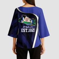 El Salvador Independence Day Kimono Sleeve Blouse Since 1821 September 15 - Wonder Print Shop