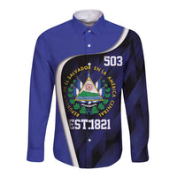El Salvador Independence Day Long Sleeve Button Shirt Since 1821 September 15 - Wonder Print Shop