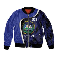 El Salvador Independence Day Sleeve Zip Bomber Jacket Since 1821 September 15 - Wonder Print Shop