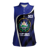 El Salvador Independence Day Women Sleeveless Polo Shirt Since 1821 September 15 - Wonder Print Shop