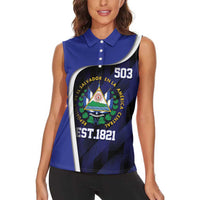 El Salvador Independence Day Women Sleeveless Polo Shirt Since 1821 September 15 - Wonder Print Shop