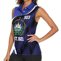 El Salvador Independence Day Women Sleeveless Polo Shirt Since 1821 September 15 - Wonder Print Shop