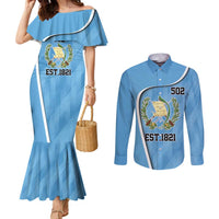 Guatemala Independence Day Couples Matching Mermaid Dress and Long Sleeve Button Shirt Since 1821 September 15 - Wonder Print Shop