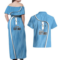 Guatemala Independence Day Couples Matching Off Shoulder Maxi Dress and Hawaiian Shirt Since 1821 September 15 - Wonder Print Shop