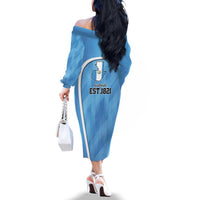 Guatemala Independence Day Family Matching Off The Shoulder Long Sleeve Dress and Hawaiian Shirt Since 1821 September 15 - Wonder Print Shop