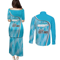 Honduras Independence Day Couples Matching Puletasi and Long Sleeve Button Shirt Since 1821 September 15 - Wonder Print Shop