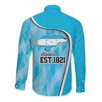 Honduras Independence Day Long Sleeve Button Shirt Since 1821 September 15 - Wonder Print Shop