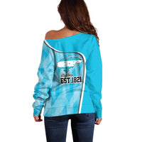 Honduras Independence Day Off Shoulder Sweater Since 1821 September 15 - Wonder Print Shop