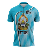 Honduras Independence Day Zipper Polo Shirt Since 1821 September 15 - Wonder Print Shop