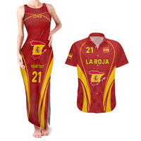 Custom Spain Soccer Couples Matching Tank Maxi Dress and Hawaiian Shirt Go World Cup 2023 Sporty Style LT9 - Wonder Print Shop