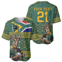 Custom South Africa Rugby Bokke Mascot Baseball Jersey With Flag Style LT9 - Wonder Print Shop