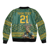 Custom South Africa Rugby Bokke Mascot Bomber Jacket With Flag Style LT9 - Wonder Print Shop