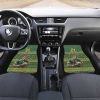 Custom South Africa Rugby Bokke Mascot Car Mats With Flag Style LT9 - Wonder Print Shop