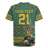 Custom South Africa Rugby Bokke Mascot Rugby Jersey With Flag Style - Wonder Print Shop