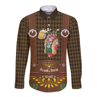 Frank & Stein Oktoberfest Long Sleeve Button Shirt Beer Festival German Bavarian - Wonder Print Shop
