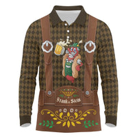 Frank & Stein Oktoberfest Long Sleeve Polo Shirt Beer Festival German Bavarian - Wonder Print Shop