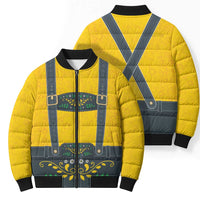 Lederhosen Oktoberfest Bomber Puffer Jacket Bavarian Beer Time - Wonder Print Shop